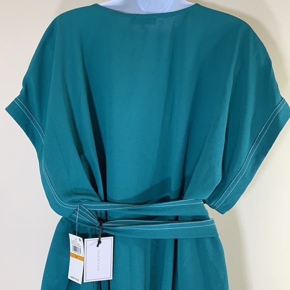 NWT. 1. State 3X Veridian Blooms Contrast Stitch Tie Waist Blouse. - Picture 9 of 9